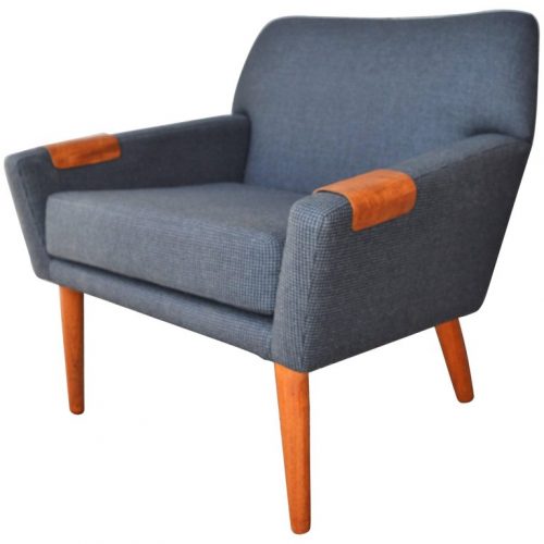 Kurt Ostervig for Rolschau Restored Teak Base Lounge Chair Adjustable Arm Rests