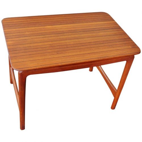 Solid Teak and Rosewood Mosaic Top Side Table Hvidt & Molgaard-Nielsen