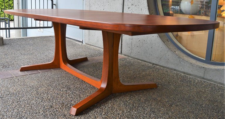 Danish Modern Large Teak 1960s Oval Two-Leaf Dining Table by NO Moller for Gudme - Image 7