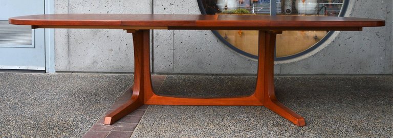 Danish Modern Large Teak 1960s Oval Two-Leaf Dining Table by NO Moller for Gudme - Image 9