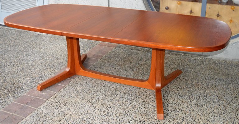 Danish Modern Large Teak 1960s Oval Two-Leaf Dining Table by NO Moller for Gudme - Image 12