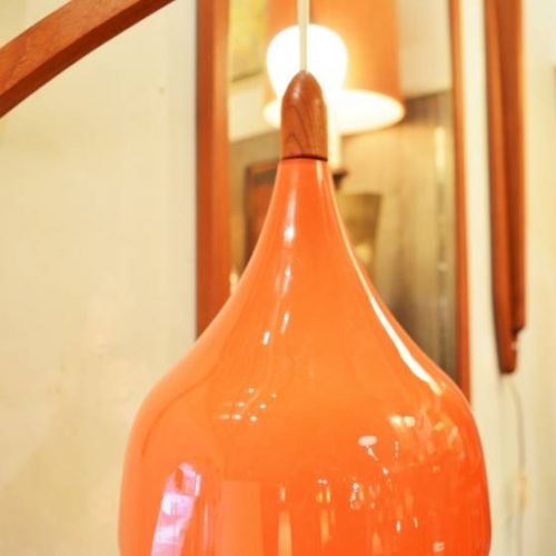 HOT Danish Mod TEAK wall mount ORANGE PENDANT LIGHT