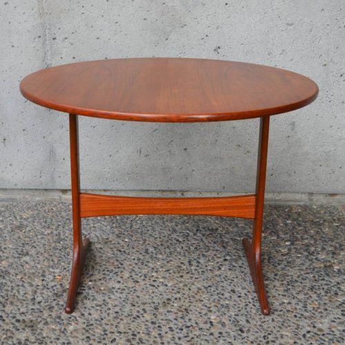 Handy Danish Quality TEAK ROUND folding SIDE TABLE