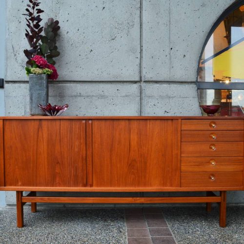 Impeccable SOLID TEAK tambour CREDENZA by Nils Johnsson for Troeds