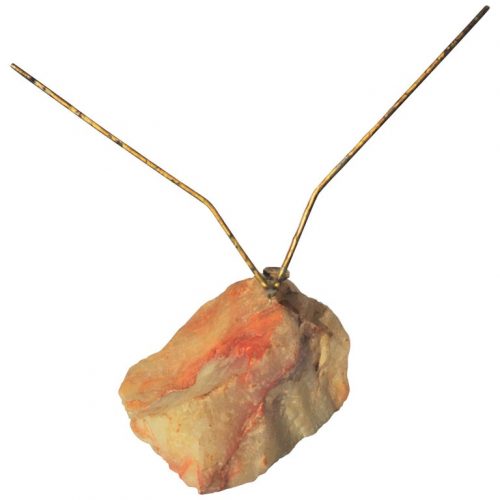 Curtis Jere 1968 Signed Minimalist Brass Bird in Flight on Quartz Base Metal Art 