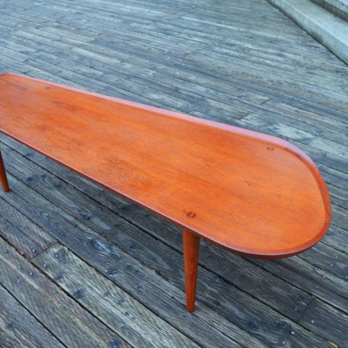 Rare Danish TEAK organic freeform COFFEE TABLE w/lip - Hovmand Olsen