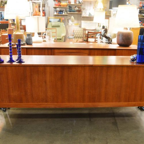 Danish TEAK 3 slider/3 drawer CREDENZA - finished back