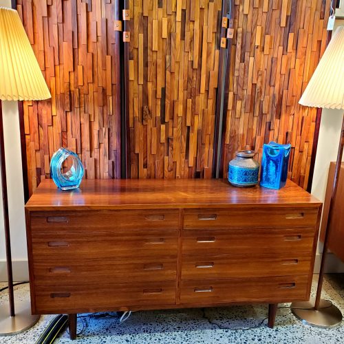 Danish Modern Rosewood 8 Drawer Dresser by Hundevad & Co.