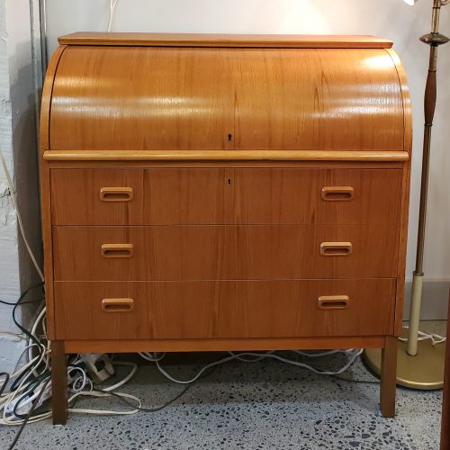 Swedish Teak Barrel Top Dresser / Secretary by Egon Ostergaard