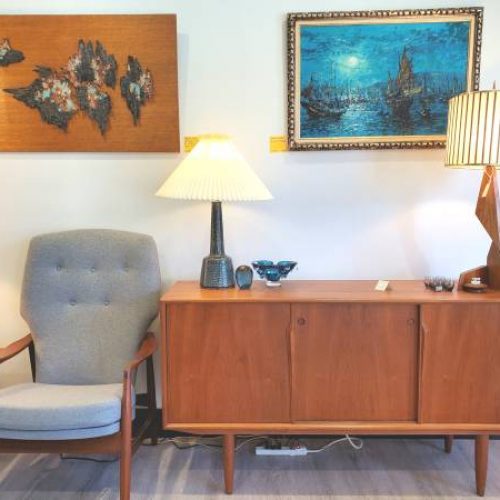 Stunning Danish Teak Buffet / Credenza w/Sultry Pulls by Gunni Omann