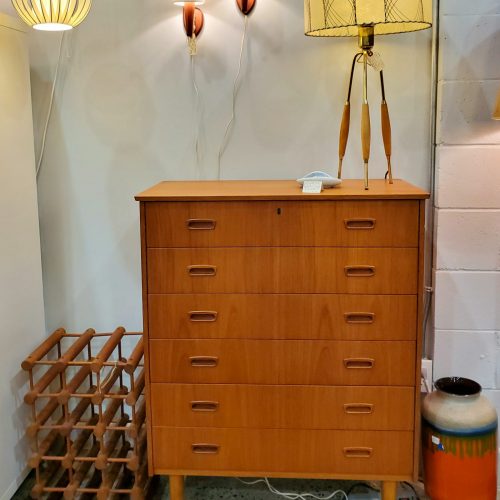 Lovely Danish Modern Teak Highboy Dresser w/Legs