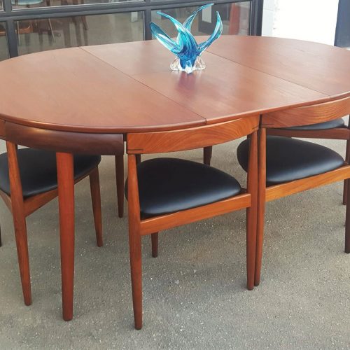 Rare Danish Teak Roundette Dining Set by Hans Olsen w/ 6 Chairs