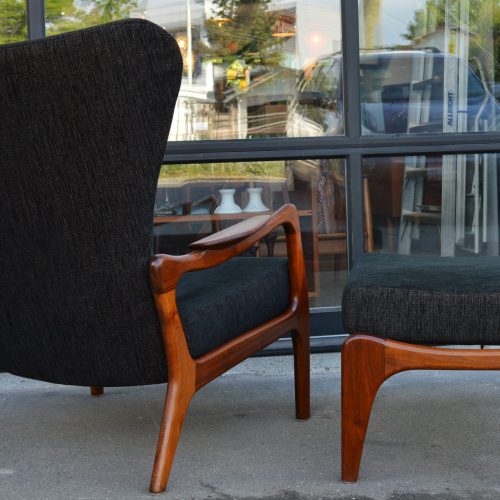 Adrian Pearsall Model 2224C Walnut Frame Wingback Lounge Chair