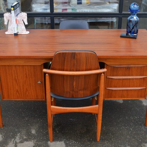 Handsome Teak Partner Desk w/Bar by Tibergaard