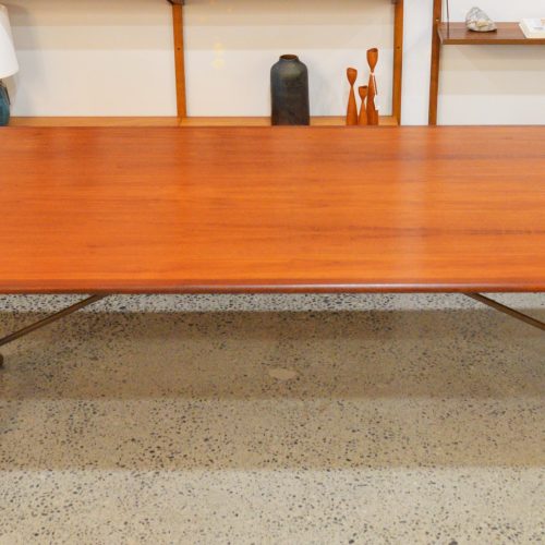 Largest Hans Wegner Teak & Oak Drop Leaf X Base AT314 Dining Table