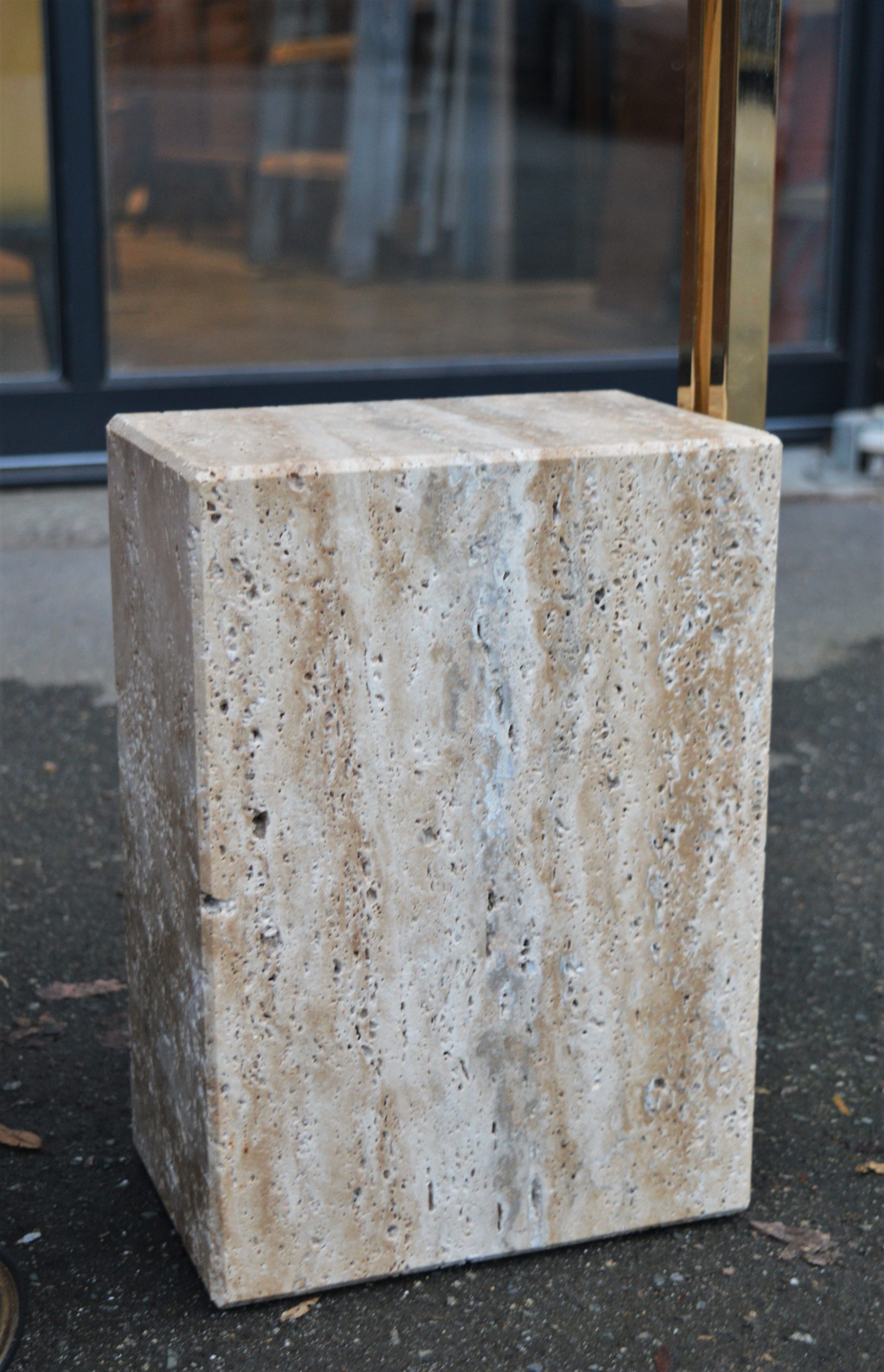 Stunning Brass & Marble Guzzini Style Extending Arc Lamp w/ Dome Shade - Image 7